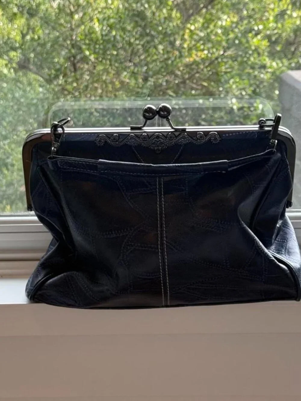 Blue Leather Purse